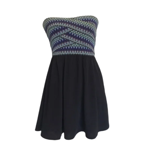 tobi black skater dress Tobi Sleeveless Square Neck Black Pleated Pocket Mini Skater Dress